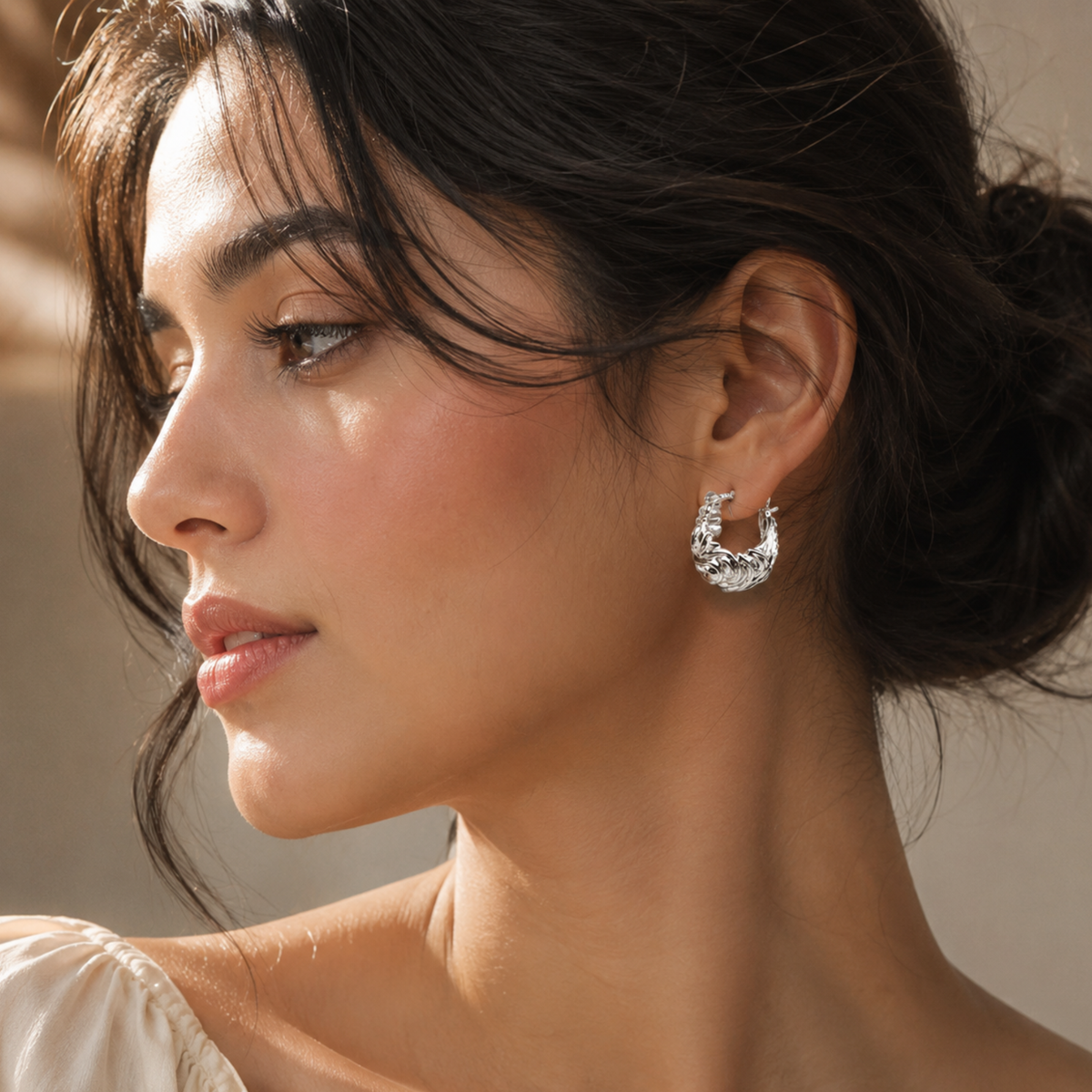 Ripple Sculpt Hoops | 925 Sterling Silver