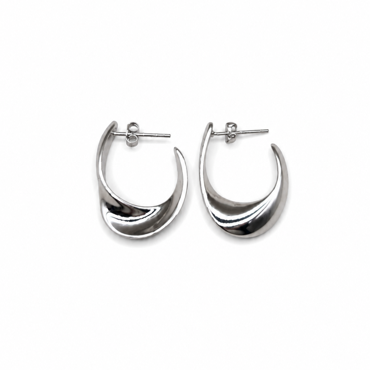 Luna Sculpt Hoops | 925 Sterling Silver