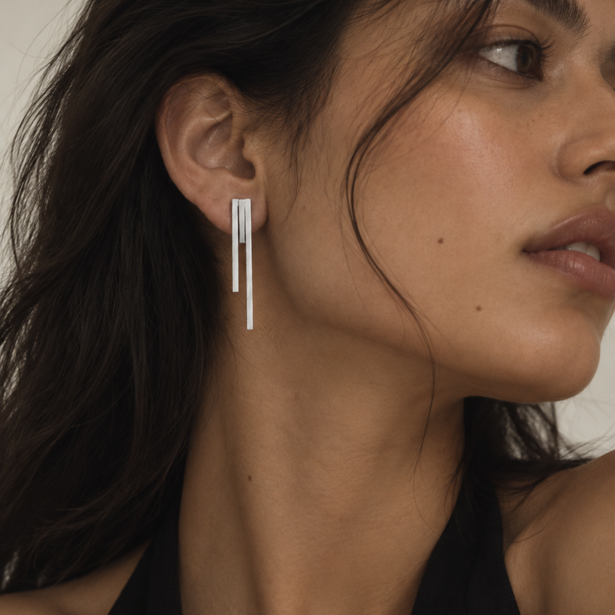 Linear Drop Earrings | 925 Sterling Silver
