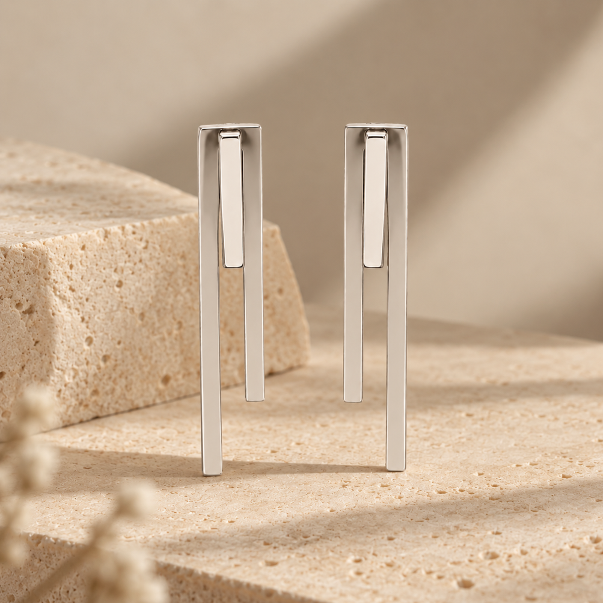 Linear Drop Earrings | 925 Sterling Silver