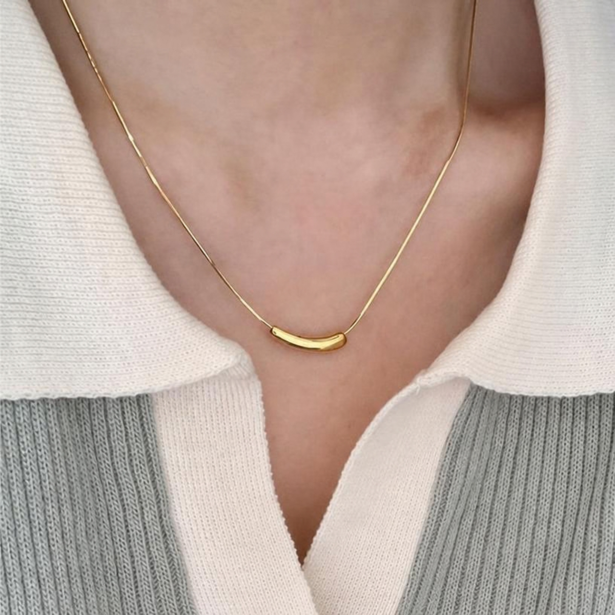 Sculpted Arc Necklace | 925 Sterling Silver
