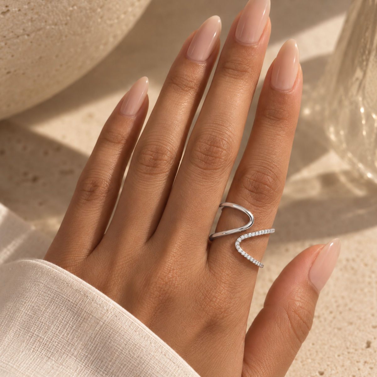 Elara Curve Ring | 925 Sterling Silver