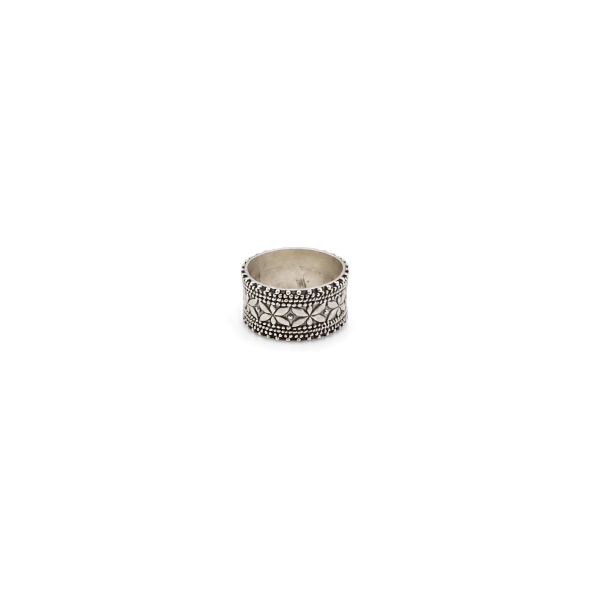 Flora Band Ring | 925 Sterling Silver | Oxidized Ring