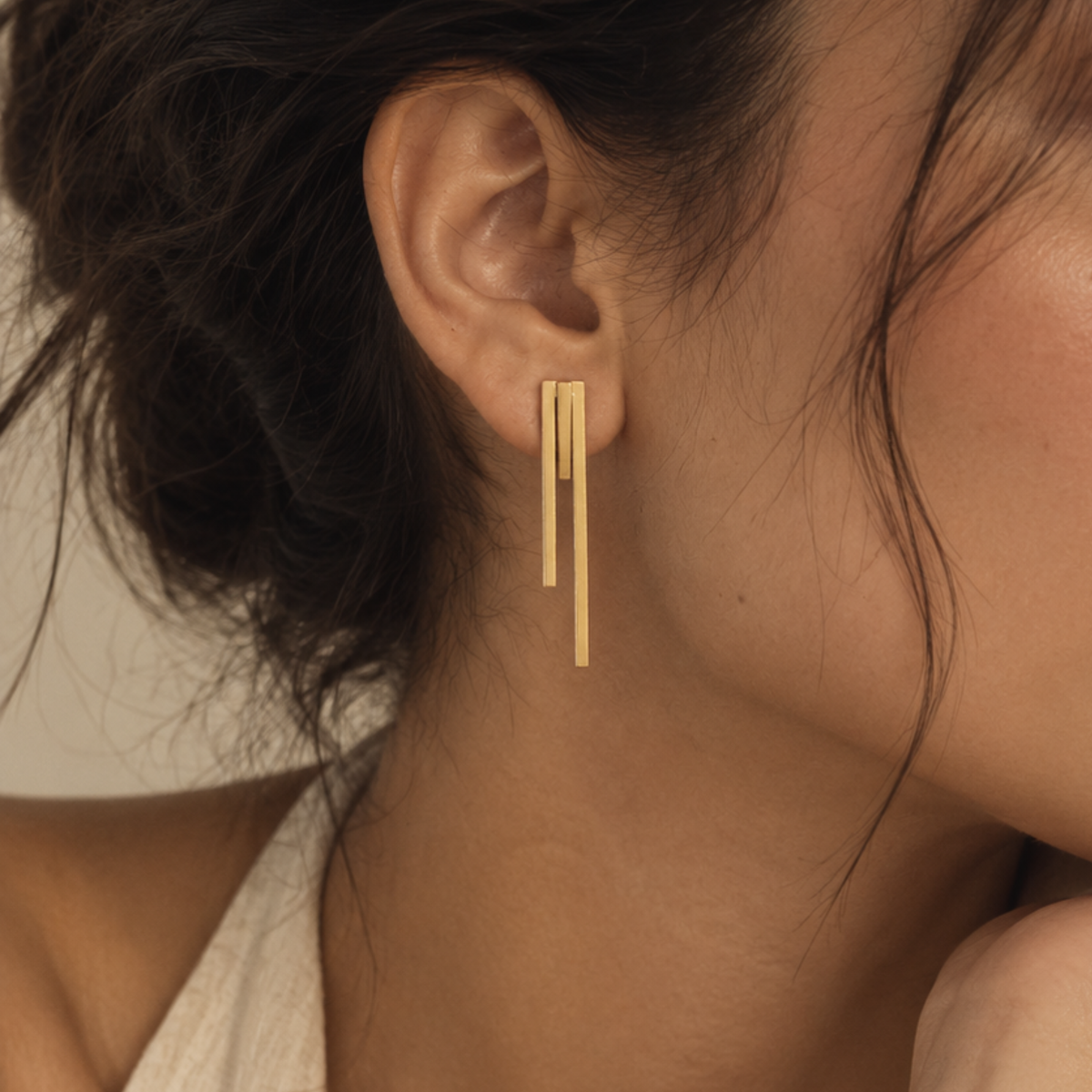 Linear Drop Earrings | 925 Sterling Silver